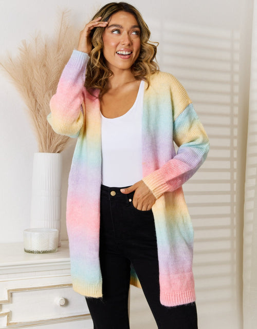 Load image into Gallery viewer, Angel Wings Full Size Gradient Open Front Cardigan
