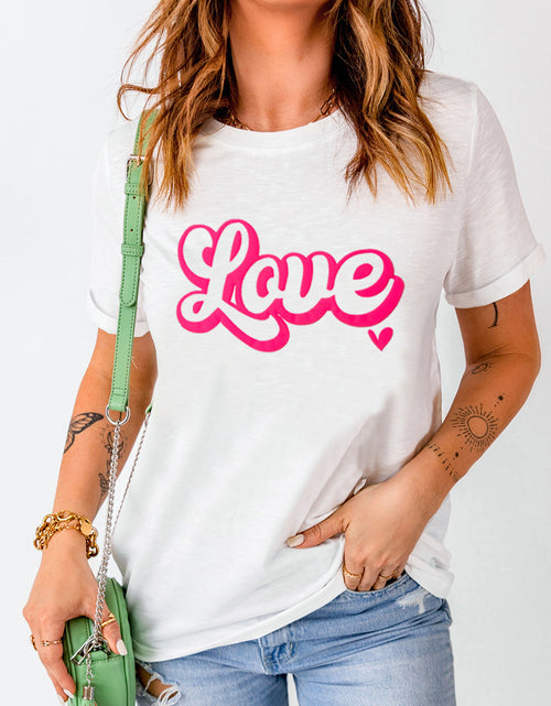 Load image into Gallery viewer, LOVE Round Neck Short Sleeve T-Shirt
