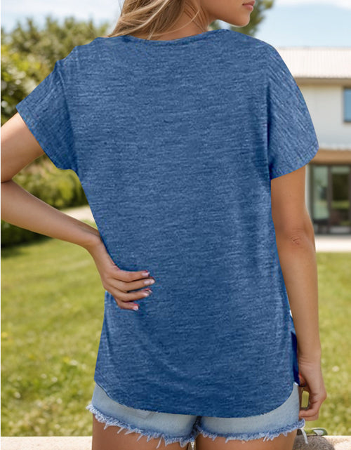 Load image into Gallery viewer, Pocketed Heathered V-Neck Short Sleeve T-Shirt
