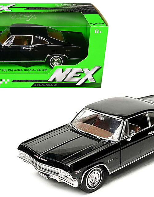 Load image into Gallery viewer, 1965 Chevrolet Impala SS 396 Black with Brown Interior "NEX Models" 1/24 Diecast Model Car by Welly
