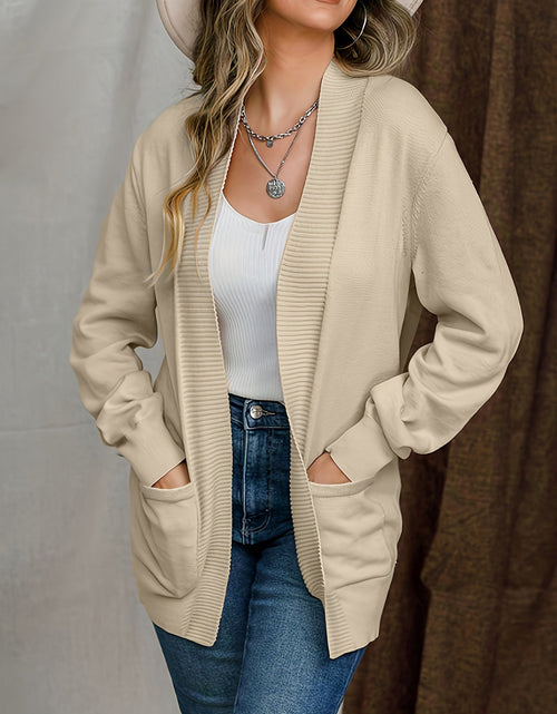 Load image into Gallery viewer, Open Front Long Sleeve Sweater Cardigan
