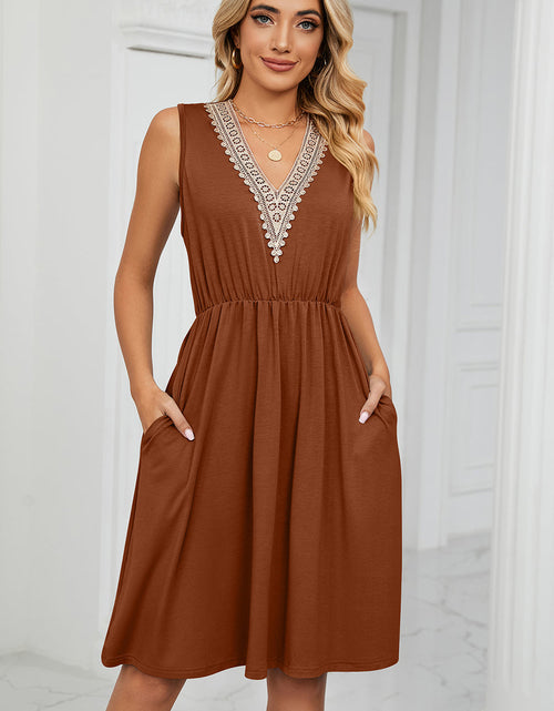 Load image into Gallery viewer, Pocketed V-Neck Wide Strap Dress
