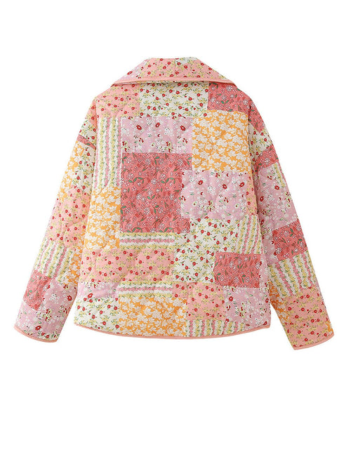 Load image into Gallery viewer, Printed Patchwork Open Front Cardigan with Pockets
