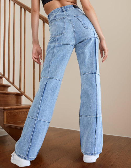 Load image into Gallery viewer, High Waist Straight Jeans with Pockets
