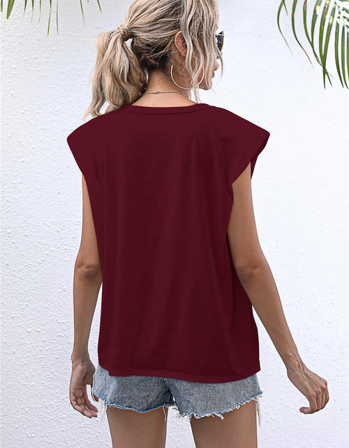 Load image into Gallery viewer, Round Neck Cap Sleeve Tee
