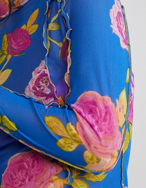 Load image into Gallery viewer, Floral Mock Neck Long Sleeve Top
