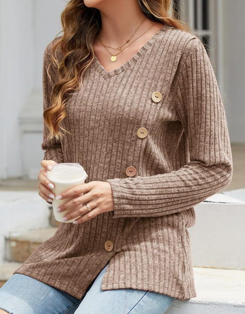 Load image into Gallery viewer, V-Neck Long Sleeve T-Shirt
