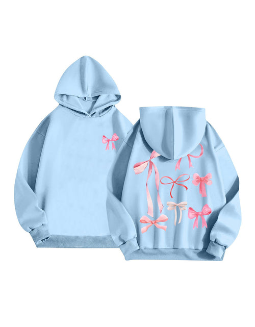 Load image into Gallery viewer, Bow Print Long Sleeve Hoodie
