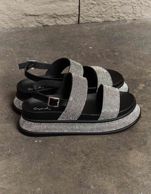 Load image into Gallery viewer, Qupid  Shine On Platform Rhinestone Slingback Sandal
