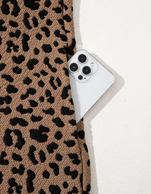 Load image into Gallery viewer, Leopard Johnny Collar Sleeveless Mini Dress
