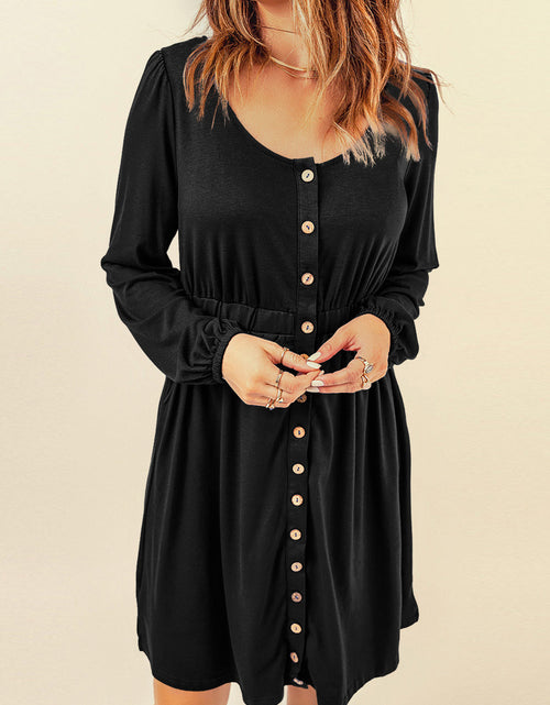 Load image into Gallery viewer, Julianna Button Up High Waist Long Sleeve Dress. by Poppy Lee Lane
