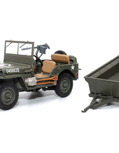 Load image into Gallery viewer, Willys Jeep 1/4-Ton Utility Truck Olive Drab with Trailer "United States Army" 1/43 Diecast Model by Militaria Die Cast
