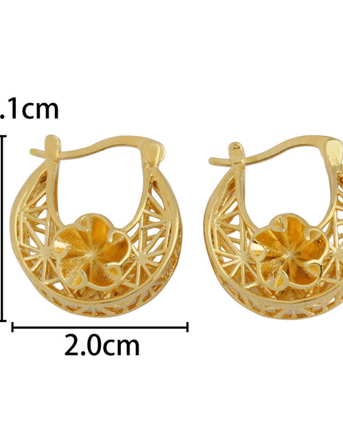 Load image into Gallery viewer, RMZ GOLD NYC 14k Gold Flower Basket Hoop Earrings
