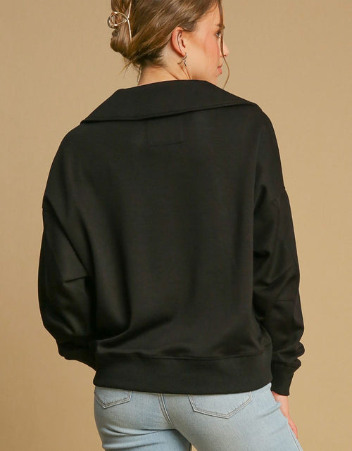 Load image into Gallery viewer, Umgee Johnny Collar Dropped Shoulder Sweatshirt
