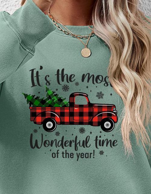 Load image into Gallery viewer, Graphic Round Neck Long Sleeve Sweatshirt
