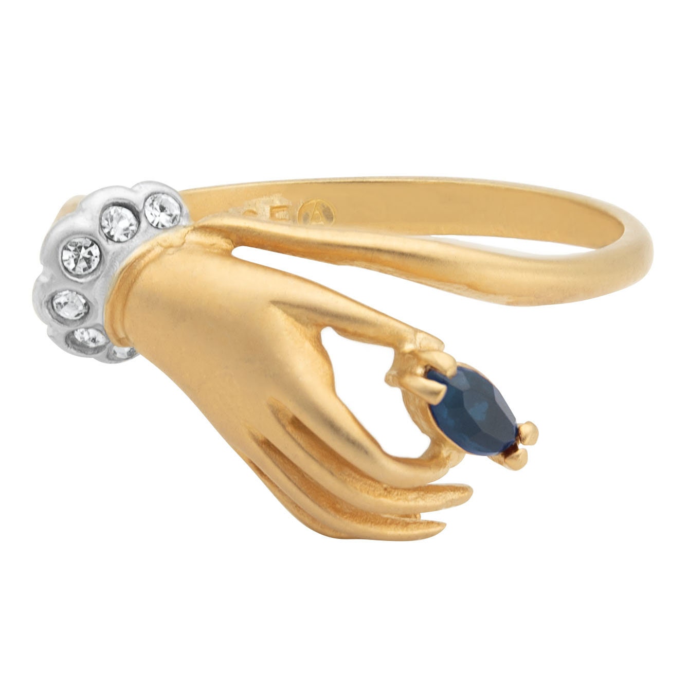 Vintage Austrian Crystals 18k Yellow Gold Matte or Polished Finish Made in USA by PVD Vintage Jewelry