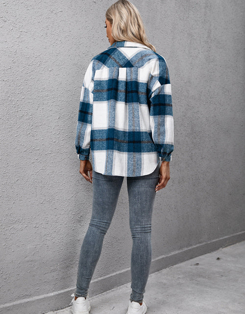 Load image into Gallery viewer, Ivy Lane Plaid Long Sleeve Shirt Jacket
