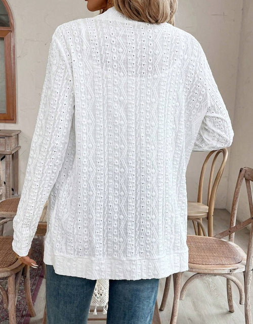 Load image into Gallery viewer, Pocketed Eyelet Open Front Cover Up
