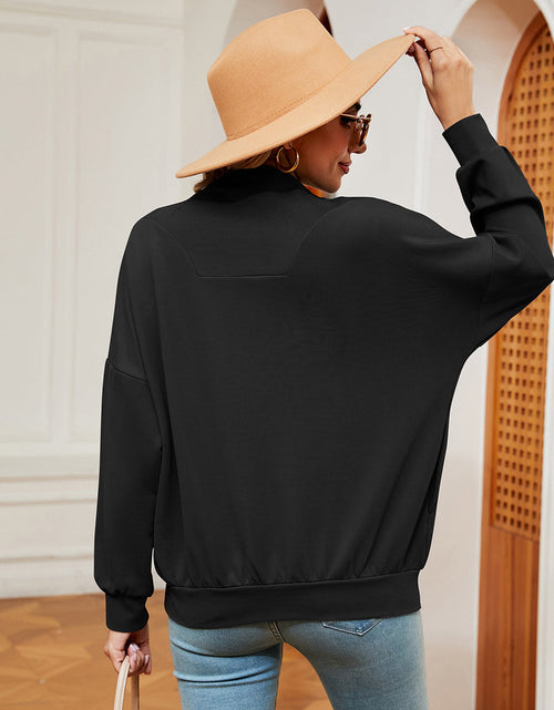 Load image into Gallery viewer, Half-Zip Dropped Shoulder Sweatshirt
