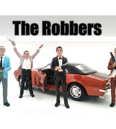"The Robbers" 4 Piece Figure Set For 1:18 Scale Models by American Diorama