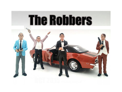 Load image into Gallery viewer, "The Robbers" 4 Piece Figure Set For 1:18 Scale Models by American Diorama
