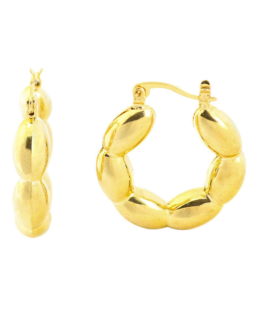 Load image into Gallery viewer, RMZ GOLD NYC 14k Gold Bead Hoop Earrings
