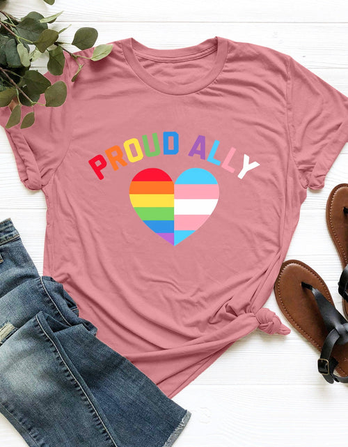 Load image into Gallery viewer, PROUD ALLY Round Neck Short Sleeve T-Shirt
