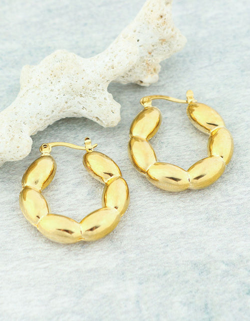 Load image into Gallery viewer, RMZ GOLD NYC 14k Gold Bead Hoop Earrings
