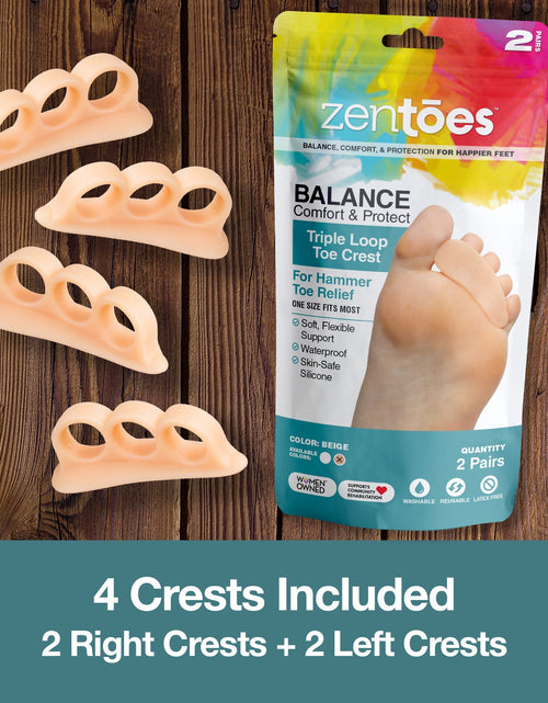 Load image into Gallery viewer, Triple Loop Hammer Toe Straightener Crest - 2 Pairs by ZenToes
