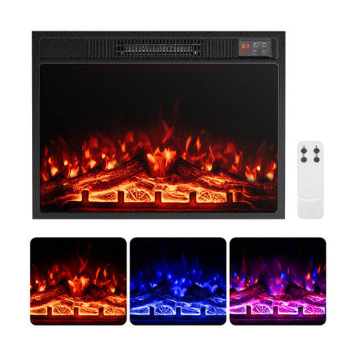 Load image into Gallery viewer, 23 Inch Electric Fireplace Insert Fireplace Heater with Adjustable Flame Color
