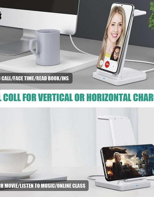 Load image into Gallery viewer, 3-in-1 Fast Wireless Charging Stand for Phones, Apple Watch &amp; AirPods by Infinite Basics
