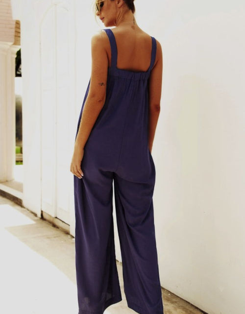 Load image into Gallery viewer, Wide Strap Wide Leg Jumpsuit

