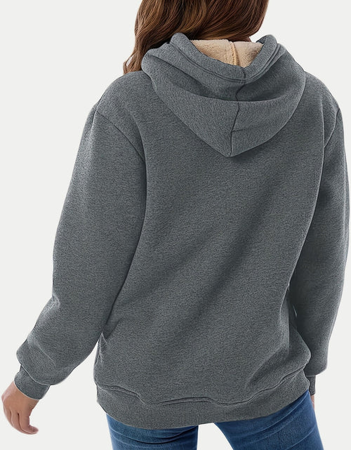 Load image into Gallery viewer, Drawstring Long Sleeve Hoodie with Kangaroo Pocket
