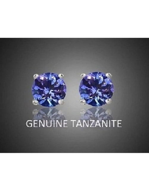 Load image into Gallery viewer, RMZ GOLD NYC 925 Sterling Silver Genuine Tanzanite Stud Earrings
