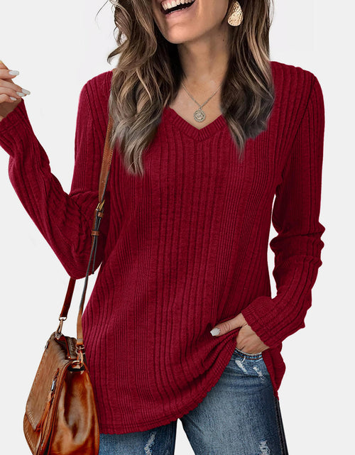 Load image into Gallery viewer, V-Neck Long Sleeve T-Shirt
