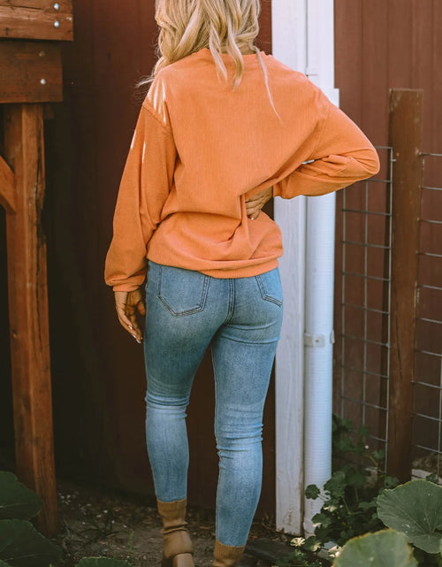 Load image into Gallery viewer, Round Neck Dropped Shoulder Jack-O'-Lantern Graphic Sweatshirt
