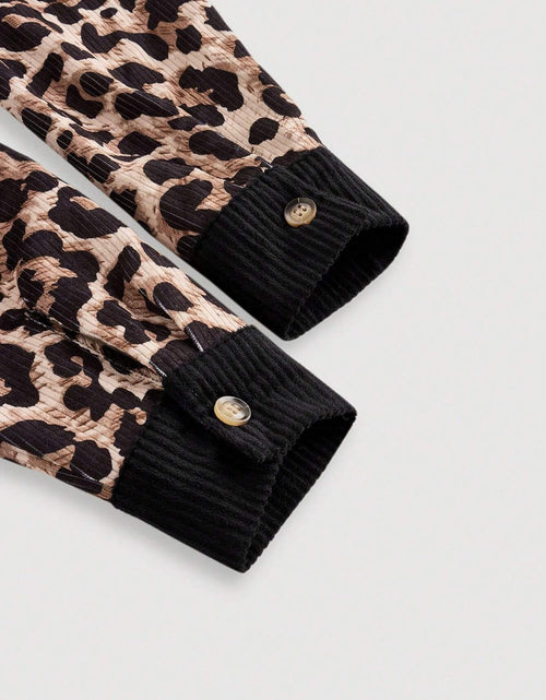 Load image into Gallery viewer, Leopard Collared Neck Button Up Shacket
