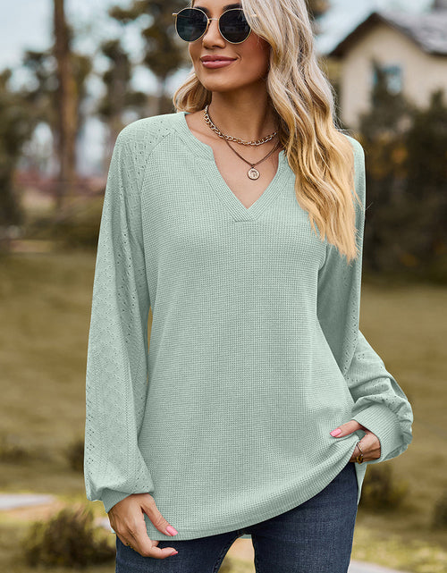 Load image into Gallery viewer, Eyelet Notched Raglan Sleeve T-Shirt

