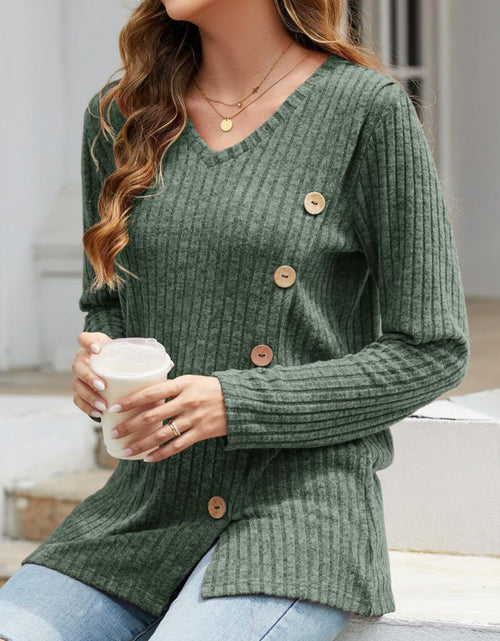 Load image into Gallery viewer, V-Neck Long Sleeve T-Shirt
