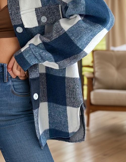 Load image into Gallery viewer, Plaid Button Up Long Sleeve Shacket
