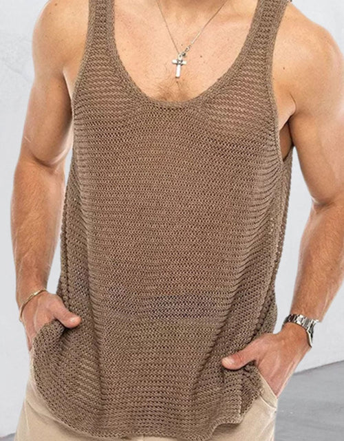 Load image into Gallery viewer, Men's Plus Size Round Neck Wide Strap Tank

