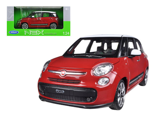 Load image into Gallery viewer, 2013 Fiat 500L Red 1/24 Diecast Car Model by Welly
