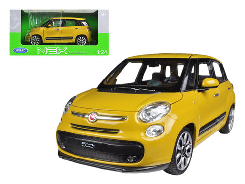 Load image into Gallery viewer, 2013 Fiat 500L Yellow 1/24 Diecast Car Model by Welly
