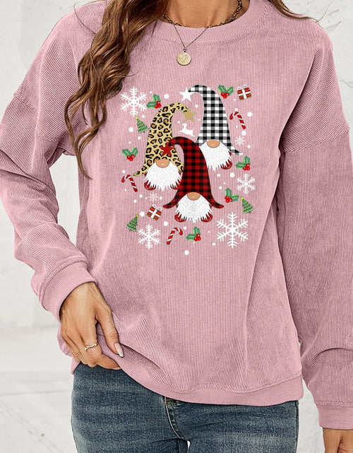 Load image into Gallery viewer, Faceless Gnome Graphic Drop Shoulder Sweatshirt
