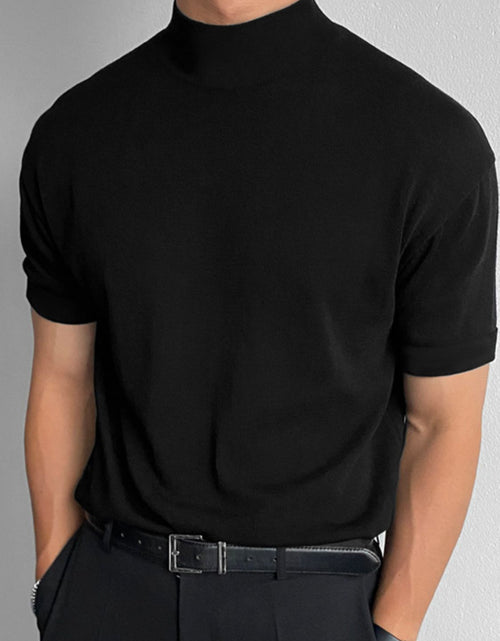 Load image into Gallery viewer, Men's Full Size Mock Neck Short Sleeve T-Shirt Plus Size
