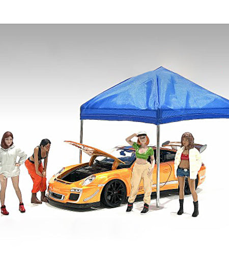 "Hip Hop Girls" 4 Piece Figure Set for 1/18 Scale Models by American Diorama