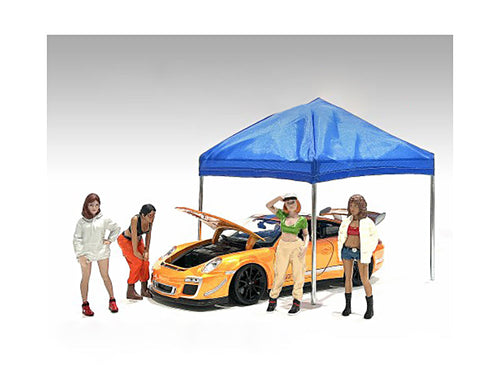 Load image into Gallery viewer, "Hip Hop Girls" 4 Piece Figure Set for 1/18 Scale Models by American Diorama
