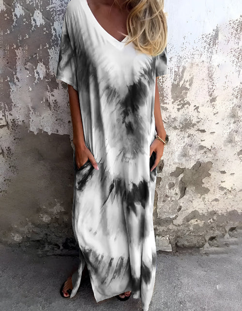 Load image into Gallery viewer, Full Size Pocketed Tie-Dye Short Sleeve Dress
