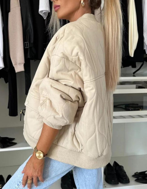 Load image into Gallery viewer, Baseball Collar Snap Down Long Sleeve Jacket
