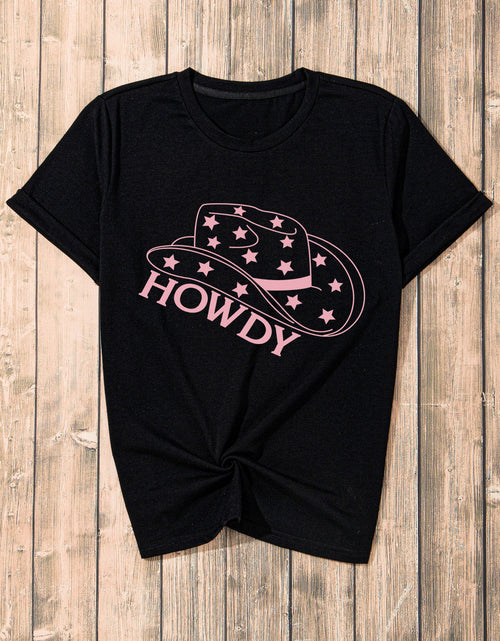 Load image into Gallery viewer, HOWDY Round Neck Short Sleeve T-Shirt
